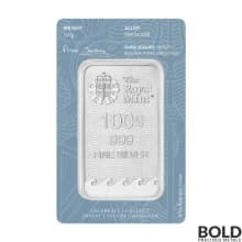 Silver 100 Gram Royal Mint Britannia Bar