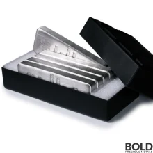 Box of 5 - 100 oz PAMP Silver Cast Bar