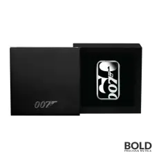 2022 Tuvalu James Bond: 60 Years of Bond 1 oz Silver Colored Proof Rectangular Coin