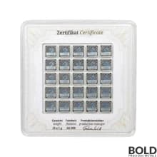 Silver 25x1 Gram Geiger Edelmetalle Square Multicard Bar (Capsule)