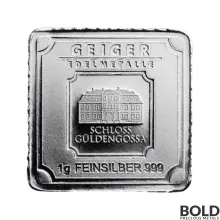 Silver 25x1 Gram Geiger Edelmetalle Square Multicard Bar (Capsule)