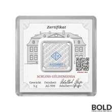Silver 5 Gram Geiger Edelmetalle Square Bar (Capsule)