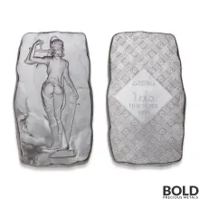 Silver 1 Kilo Argentia Lady Justice UHR Bar