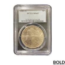 Silver Morgan Dollar Coin Pre-1900 PCGS MS65