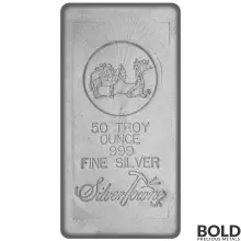 Silver 50 oz SilverTowne Poured Bar