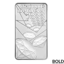 Silver 10 oz James Bond Diamonds are Forever Bar