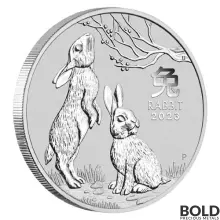 2023 Silver 2 oz Perth Lunar Year of the Rabbit BU