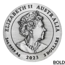 2023 Perth Silver 2 oz Lunar Rabbit Antiqued