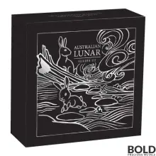 2023 Perth Silver 2 oz Lunar Rabbit Antiqued