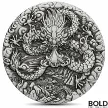 2024 2 oz Perth Lunar Dragon Silver Coin (Antiqued)