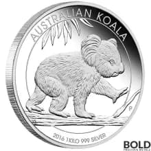 2016 Silver 1 Kilo Australia Perth Koala