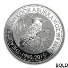 2015 Silver 10 oz Australia Perth Kookaburra