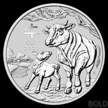 2021 Silver 1/2 oz Australia Perth Lunar Ox BU