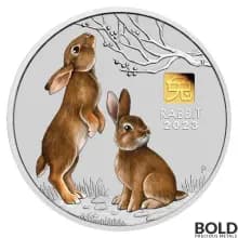 2023 Perth 1 Kilo Silver Perth Rabbit "Gold Privy" Colored Proof