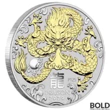 2024 1 oz Perth Lunar Dragon Gilded Silver Coin (Presentation Case)