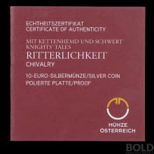 2019 Silver Austria Knights Tales Chivalry Proof - 1/2 oz