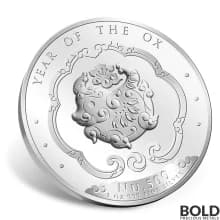 2021 Bhutan Lunar Year of the Ox Silver Proof 1 oz-Impaired