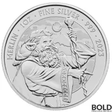 2023 Silver 1 oz Great Britain Myths & Legends: Merlin Coin BU-Impaired