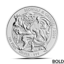 2024 1 oz British Beowulf & Grendel Silver Coin (BU)
