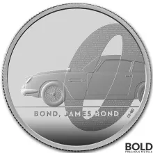 2020 UK 2 oz Silver James Bond 007 R1 (Aston Martin-DB5) Proof