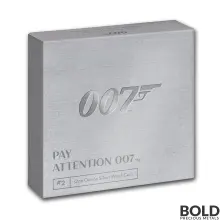 2020 UK 1 oz Silver James Bond 007 R2 (Pay Attention) Proof