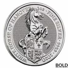 2020 Britain Queen's Beasts White Horse of Hanover 2 oz Silver BU