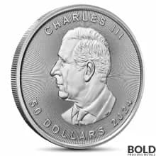Lot of 5 - 2024 1 oz Canadian Maple Leaf Platinum Coin (BU)