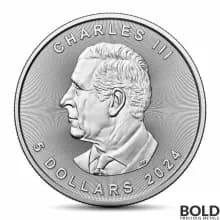 2024 1 oz Canadian Maple Leaf Silver Tube (25 Coins, BU)