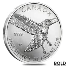 2015 Silver Canadian Birds of Prey Red-Tailed Hawk - 1 oz-Impaired