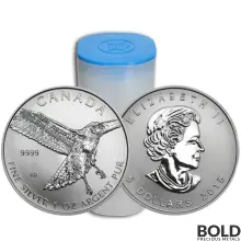 2015 Silver Canadian Birds of Prey Red-Tailed Hawk - 1 oz-Impaired