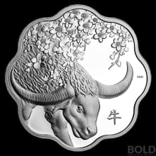 2021 Canada $15 Lunar Lotus Year of the Ox 26.7g Silver Proof