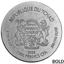 2022 Silver 5 oz Chad KEK Antiqued Coin