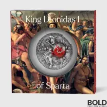 2023 Chad: King Leonidas I of Sparta HR Antiqued 5 oz Silver