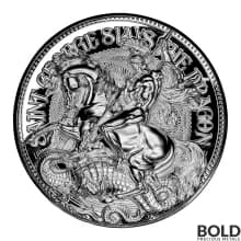 2021 Chad Saint George Slays The Dragon 2 oz Silver HR Proof