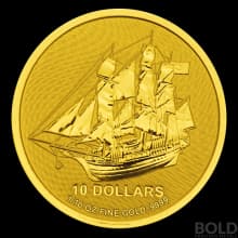 2022 Cook Islands Bounty 1/10 oz Gold BU