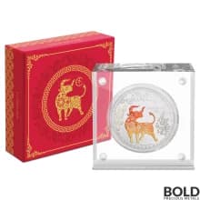 2021 Niue Lunar Year of the Ox 1 oz Silver Colored Proof