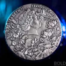 2022 Niue Legendary Lands: Shambhala 2 oz Silver Antique Coin