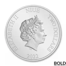 2022 Niue Lunar Year of the Tiger 1 oz Silver Colored Proof