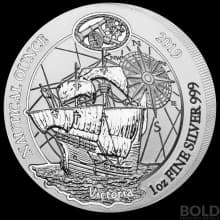 2019 Rwanda Nautical Ounce Victoria Silver BU