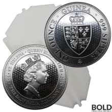 2019 Silver Saint Helena Spade Guinea - 1 oz-Impaired