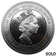 2019 Silver Saint Helena Spade Guinea - 1 oz-Impaired