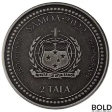 2022 Silver 1 oz Samoa Sea Dragon Antiqued Coin