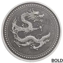 2024 Silver 1 oz Samoa Year of the Dragon Antiqued Coin