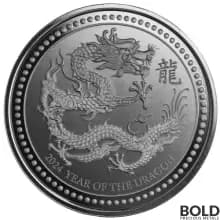 2024 Silver 1 oz Samoa Year of the Dragon Black Rhodium Plating Coin