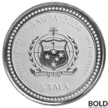 2024 Silver 2 oz Samoa Year of the Dragon BU Coin