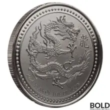 2024 Silver 1/2 oz Samoa Year of the Dragon Black Rhodium Plating Coin