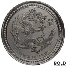 2024 Silver 1/2 oz Samoa Year of the Dragon Black Rhodium Plating Coin
