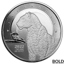 2022 Silver 1 oz Republic of Ghana African Leopard BU Coin