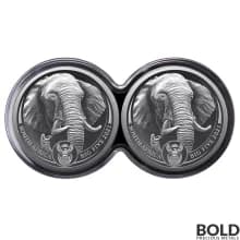 2021 S Africa Big Five II Elephant 1 oz Silver Proof 2-Coin Set