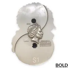 2022 Tokelau Figure 8 Dragon & Tiger Antiqued 3 oz Silver HR Coin